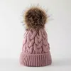 Cor sólida big pompom bebê chapéu outono inverno quente grosso criança criança de malha tampa macio crochet recém-nascido menino menino beanies bonnet