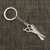 Keychains Comb Scissors Keychain Fashion Men 30mm DIY Metal Holder Chain 24x53mm Silver Color Pendant Gift For 2022 Miri22