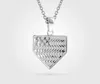 Титановые спортивные аксессуары STERLING MINI AMERICAN FLAG HOME PLATE PENDANT Бейсбольный крест Женщины и мужчины Ожерелье с библейскими стихами Христианская религия Ювелирные изделия Подарок