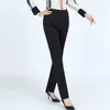 S-6XL Herfst Winter Plus Size Dames Broek Mode Effen Kleur Skinny Hoge Taille Elastische Broeken Fit Lady Potlood 210925