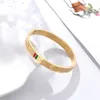 Bracciale alla moda per le donne Bracciale rigido per amante dei gioielli in acciaio inossidabile con ciondolo rosso e verde Bracciale per amante di lusso da sposa4343414