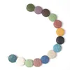 Lâche 20mm coloré plat rond pierre de lave perle bricolage diffuseur d'huile essentielle collier boucles d'oreilles fabrication de bijoux