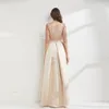 Robes de soirée pour femmes col en V manches 3/4 broderie pailletée drapée élégante longue Maxi robe de bal Vestidos