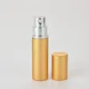 2022 5 ml bärbar mini aluminiumfyllningsbar parfymflaska med spray tomma sminkbehållare med förstärkare för resenär