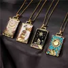 Старинные богемные стиль роспись геометрические кулон ожерелье для женщин мужчины мода CZ хип-хоп ювелирные изделия