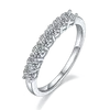 Anéis de casamento 925 jóias femininas de prata Meio círculo incrustado Moissan Diamond Ring Stylish Simplicity Wynn22