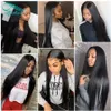 Bythair Human Hair 13X6 HD Transparent Lace Front Wigs Silky Straight With Baby Hairs Pre Plucked Natural Hairline Black Color Ble3317