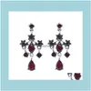 Dangle Chandelier Vintage Simple Metal Crystal Fashion Big Cross Earrings Home Women Party Jewelry Gifts Drop Deliver