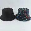 Fish Bone Print Reversible Bucket Hat Panama Bob Hip Hop Cap Women Men Summer Sun Protection Fisherman Hats1180575