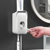 Wandmontierter automatischer Zahnpasta-Squeezer-Spender aus Kunststoff, staubdicht, Zahnbürstenhalter für Toiletten-Badezimmer-Zubehör