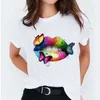 2021 Nuove Donne T-Shirt di Colore Labbro Stampa Casual Magliette E Camicette Harajuku Tee Estate Manica Corta Femminile T Shirt Per La Donna Vestiti Plus Size X0628