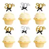 30 40 50 60歳のカップケーキトッパー誕生日パーティーアニバーサリーアダルト30th 40th 50th 60th Cake Decorations Supplies Y200618