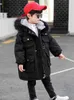 Boys Parkas Coat Winter Long Plush Padded Fur Collar Jacket Children Windproof Outerwear Kids Fashion Cotton Cold Clthes TZ07 H0909
