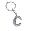 2021 Alloy Alphabet Letter Full Rhinestone With Split Ring Keychain DIY Accessories 3.2" Free Shipping