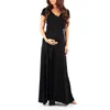 2021女性妊娠ファッションエレガントなVネック半袖ドレスマタニティドレス写真妊娠中の服S6 Q0713