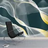 Fonds d'écran 3D personnalisés Modern Abstrait Encre Line Art Golden Wall Bureau Salon Salon TV Déco Décoration Murales étanches