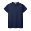 Männer und Frauen Rundhals einfarbig T-Shirt Sommer Baumwolle Boden Kurzarm Halbarm UL5Ki
