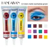 Handaiyan 12 färger Matte Neon Eyeshadow Cream High Pigment Lätt att applicera sommargul rosa ögonskugga krämer