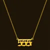 Number Pendant Necklace For Women, Gold Plated Dainty 111 222 333 444 555 666 777 888 999 Pendants Choker Chain Numerology Jewelry
