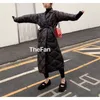 Frauen Unten Parkas 2021 Winter Schwarz Argyle Lange Mantel Baumwolle Gefütterte Jacke Koreanische Beiläufige Lose Street-Style Gürtel Oversize
