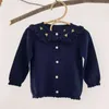 Cappotto in cardigan lavorato a maglia con ricamo a maniche lunghe per bambina per bambini Autunno Inverno Cappotto per cardigan in maglia per bambini per bambini Vestiti per bambini 211106