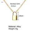 Punk chain with lock necklace for women men padlock pendant necklace neck statement gothic cool fashion friendship gift jewelry