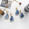 Creatieve geometrische onregelmatige marmeren patroon hars stenen oorbel acryl druppel oorbel voor vrouwen mode-sieraden cadeau groothandel
