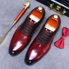 Luxe Heren Jurk Schoenen Lederen Suede Splicing Bourgondië Zwart Lace Up Mannen Oxfords Wedding Party Casual Business Footwear