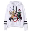 Demon Slayer Kimetsu No Yaiba Mężczyźni / Kobiety Bluzy Anime Unisex Estetyczne 90. Nezuko Zenitsu Bluza Tanjiro Casual Męski kaptur Y211122