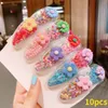 Tornante bambini coreani ragazze bambino principessa frutta bb clip cartone animato capelli rotti scoppi clip forcella laterale 10 pezzi / set