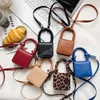 بو الجلود الأطفال الصغيرة مربع الكتف حقائب بلون الطفل بنات رفرف حقيبة crossbody أطفال ليوبارد مصغرة عملة محفظة حقائب