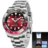LIGE Brand Men Automatic Watch Waterproof Sports Mechanical Wristwatch reloj hombre Luxury Stainless Steel GMT Watches For Men 210527