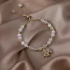 Pulseira simples moda zircão bebê elefante pulseiras para mulheres contas ajustáveis ​​frisado puxar charme pulseira jóias presente