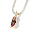 Hip Hop Jesus Necklace Pendant Silver Gold Plated With Tennis Chain Iced Out Cubic Zircon Men's Jewelry Gift2413