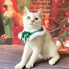 Coleiras de cachorro trelas natal animal de estimação gato de malha colar cachecol chapéu ajustável pescoço cinta aliciamento acessórios decoração suprimentos5749258