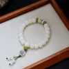 Natural Stone Bodhi Root Wrap Armband White Jade Buddhist 108st Buddha Beads Rosary Bodhis Armband för Women4444214