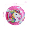 75ピースの誕生日パーティーの装飾ピンクのユニコーンの馬の食器セット子供たちの最初の1日誕生日の装飾ベビーシャワーパーティー用品Y201006
