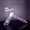 18 mm weibliche Glas-Ölbrenner-Bong, Hammerwasserpfeife mit 6-Arm-Filter, dicke Pyrex-Recycler-Aschefänger-Bong mit männlichem Glas-Ölbrennerrohr