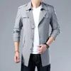 Thoshine Brand Spring Autumn Men Trench Coats Superior Quality Buttons Male Fashion Outerwear Jackets Windbreaker Plus Size 4XL 210819