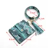 31 styles Bracelet Keychain Card Bag with Tassels Leopard Sunflower PU Leather Bangle Wrist Bag Pandent Key Decorate Fashion