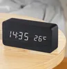 Los últimos relojes de escritorio, reloj despertador electrónico de madera LED inteligente, temperatura silenciosa luminosa, pantalla dual USB, compatible con logotipo personalizado