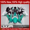 Motorcykelkropp för Kawasaki Ninja ZX 10R ZX10 10 R 1000 CC ZX10R Cyan Vit 08 09 10 Bodywork 56No.172 ZX1000 C 1000cc ZX-10R 2008 2009 2010 ZX1000C 2008-2010 Fairing