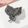 Vrouwen Pearl Crystal Button Pins Grote Strik Broche Pin Hoge Kwaliteit Strass Bloem Broches Charm Sieraden