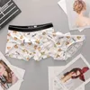 Lovely Par Panties Set Sexy Lace Ice Silk Fabrics Underkläder Mäns Boxers Kvinnors Underkläder Kärleks underbyxor H1214