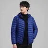 Männer Winter Licht Packable Daunenjacke Männer Herbst Mode Slim Mit Kapuze Mantel Plus Größe Casual Marke s 211119