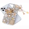 Luxe 3D Bling Glitter Dossiers Diamond Diamond Pendentif Pullkkin Pendentif Perle Perle Couverture Protecive pour iPhone 13 12 11 Pro Max 8 Samsung S20 Fe S21 Ultra A12 A42 5G
