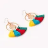 2021 Network Red Explosion Models European Fashion Handmade Bohemian Earrings Rainbow Color Colorf Cotton Shell Ear jllKyT