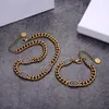 Nouveaux produits Bracelet collier ensemble collier de mode unisexe bijoux de haute qualité en laiton matériel plaqué or collier Supply2628