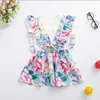 Niñas de verano Ropa para niños Camisa de manga corta para niños pequeños + Traje de vestido de flores 2 unids Conjuntos de ropa para niños 210611