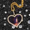Custom Photos Necklace Fashion Gold Plated Memory Iced Out Heart Pendant Mens Hip Hop Necklaces Jewelry